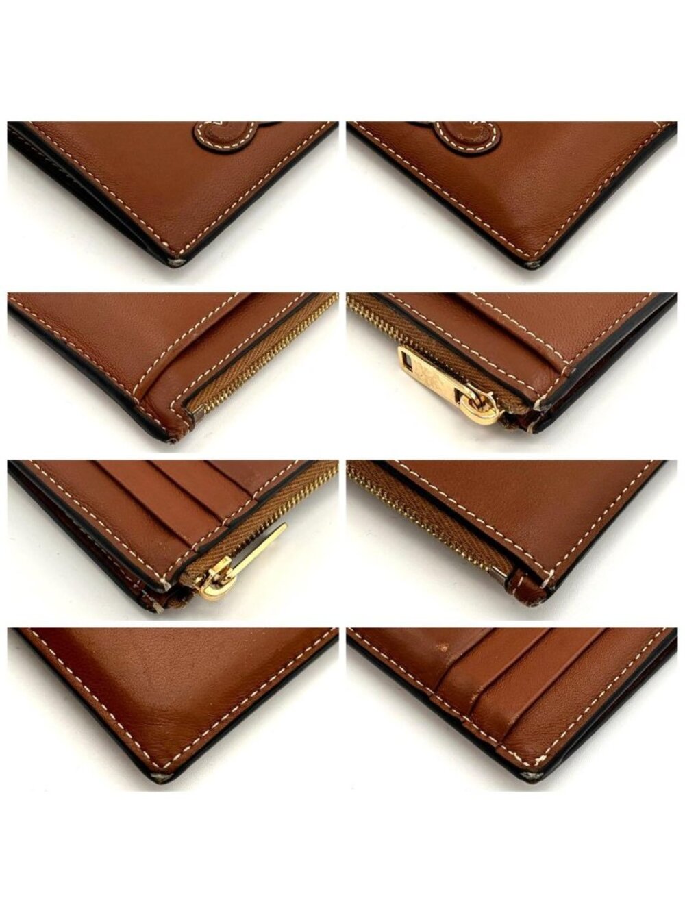 Celine Cuill Taurillon Triomphe Coin Case Wallet Brown - Picture 6 of 9